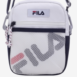 Fila Linear Logo Mesh - Miesten Olkalaukku - Valkoinen | FI-88272